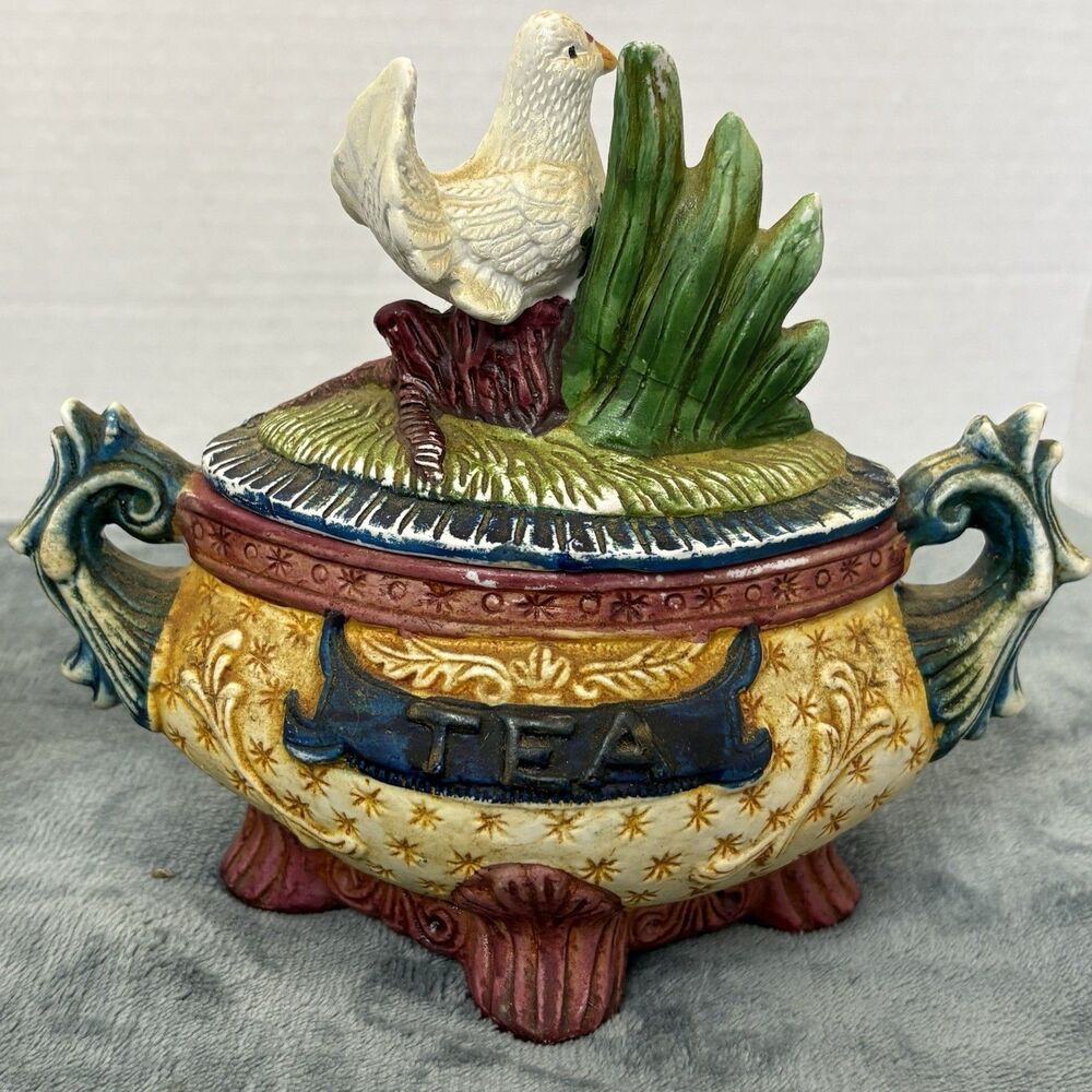 Vintage Ceramic Hand Painted Tea & Coffee Containers - Picture 3 of 15